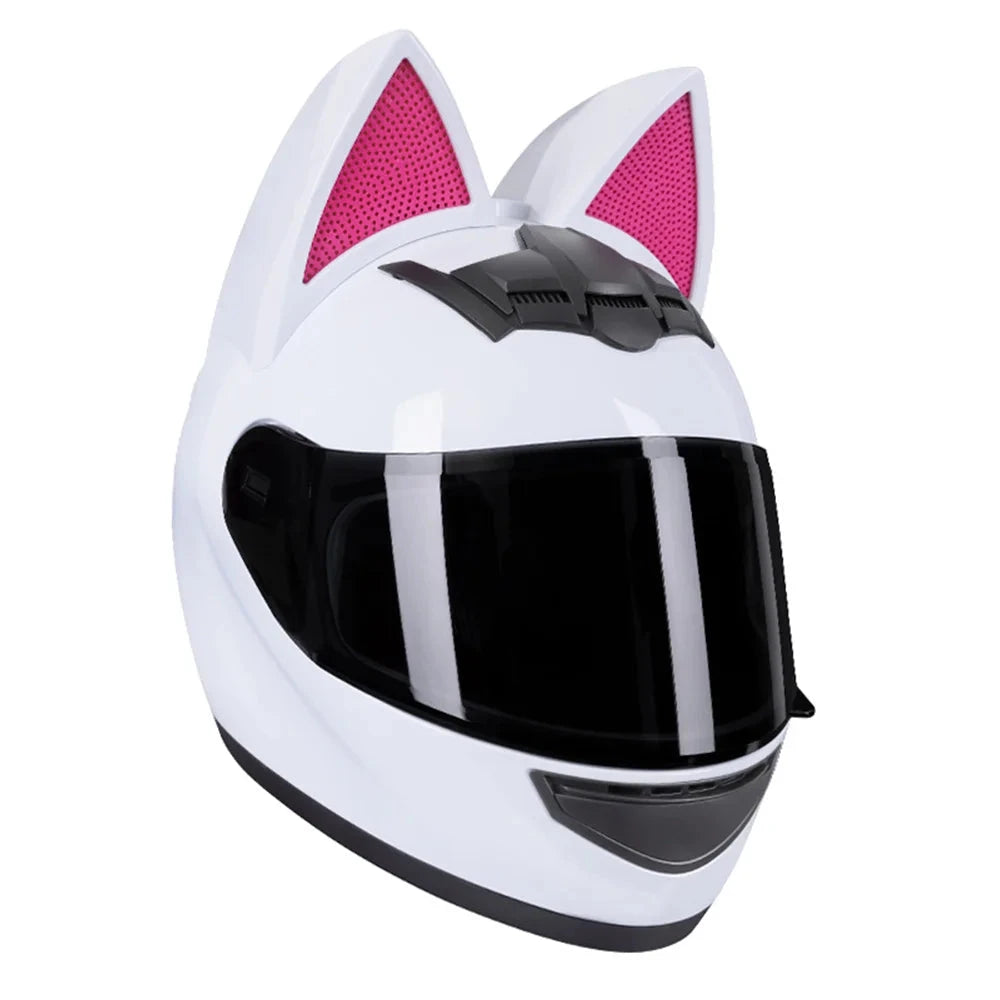 Catwoman Motorcycle Helmet White Simple
