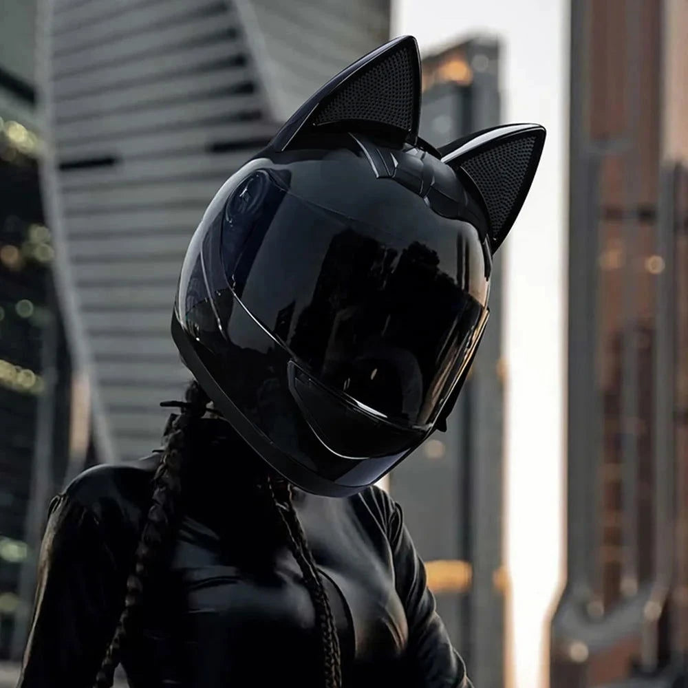 Casque de Moto Catwoman Blanc Simple - Boutique Batman