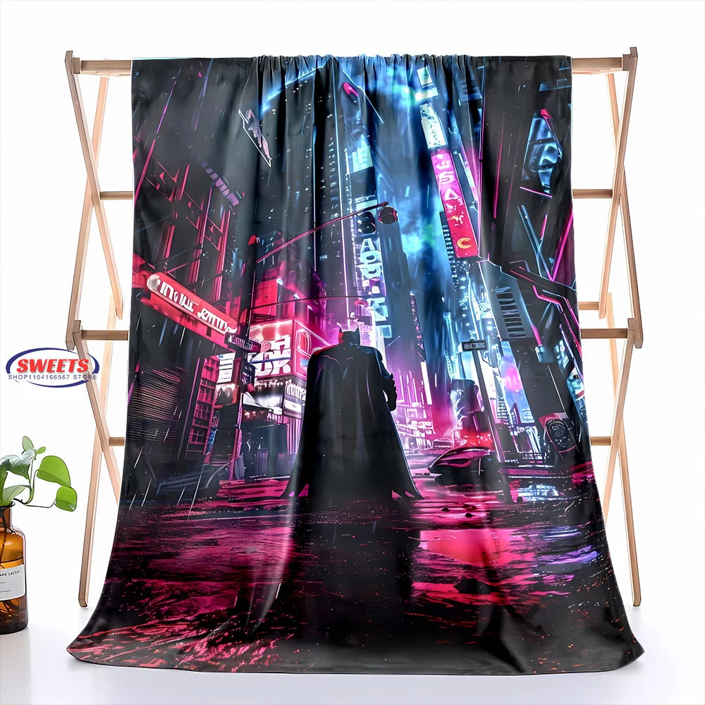 Manta de cuadros de franela suave de Batman