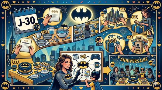 Anniversaire Batman : la checklist J-30 à J-1 pour organiser une fête réussie sans rien oublier