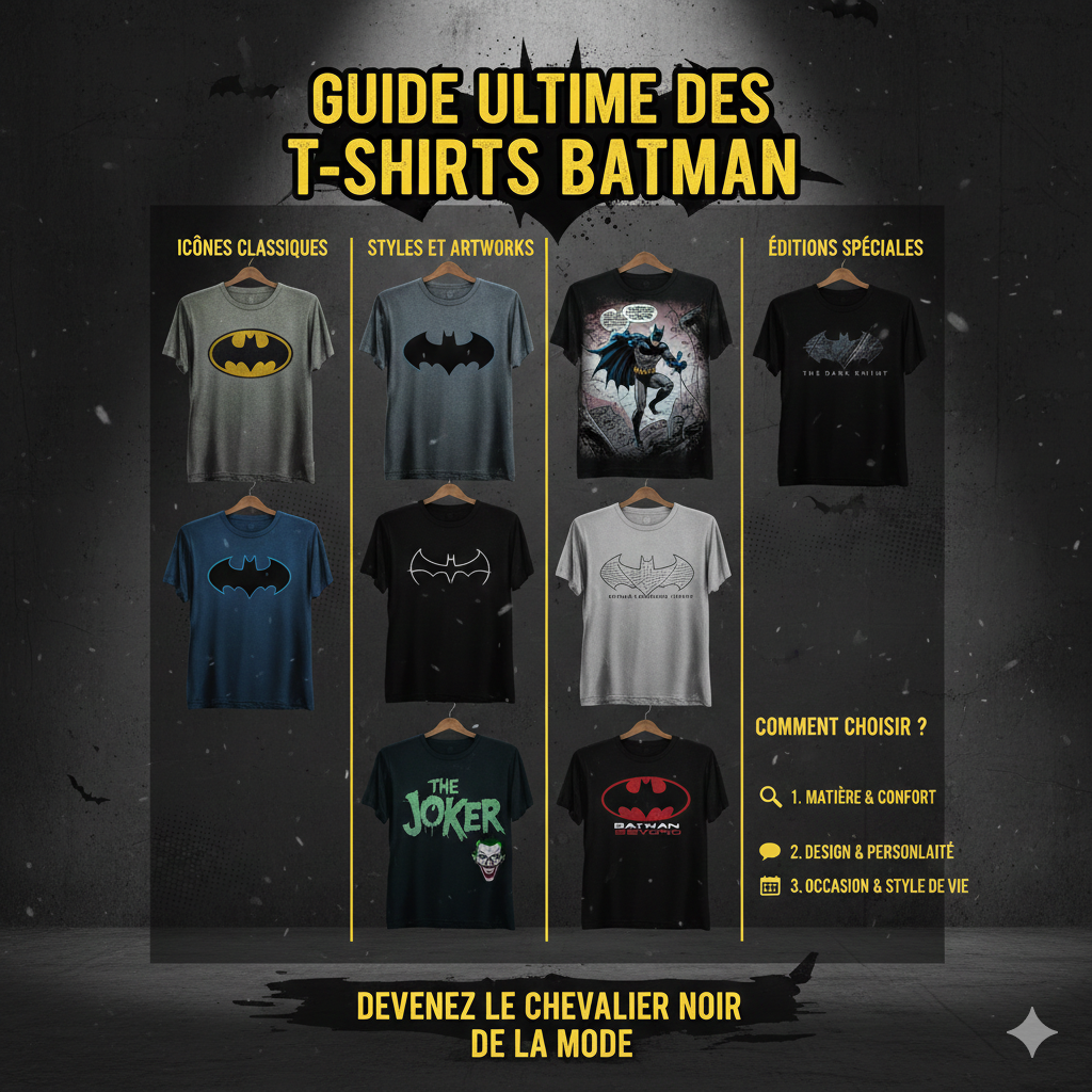 Guide complet des t-shirts Batman : styles, références et comment choisir le modèle idéal