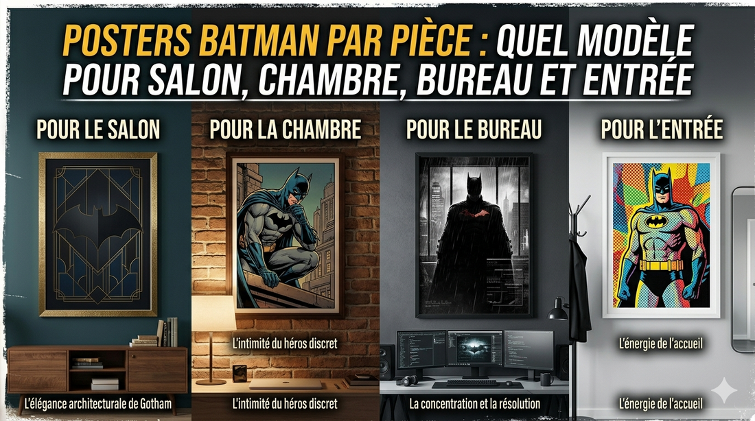 Poster Batman par pièce : quel modèle pour salon, chambre, bureau et entrée
