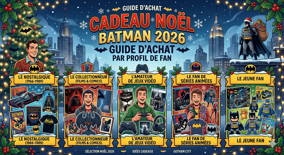 Cadeau Noël Batman 2026 : guide d'achat par profil de fan pour ne plus offrir au hasard