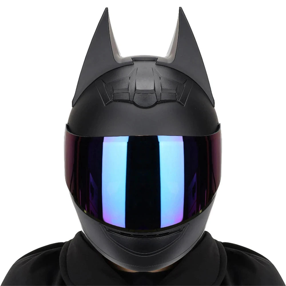 Casque de Moto Batman Bleu Mat - Boutique Batman