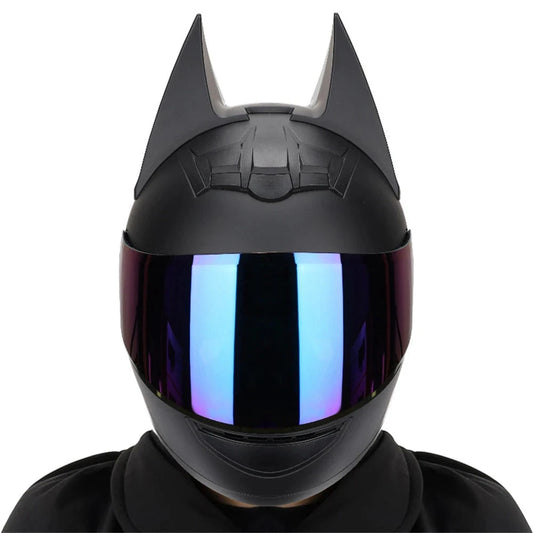 Casque de Moto Batman Bleu Mat - Boutique Batman