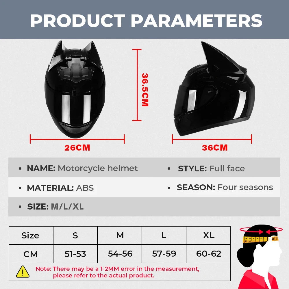 Casque de Moto Batman Noir Brillant - Boutique Batman