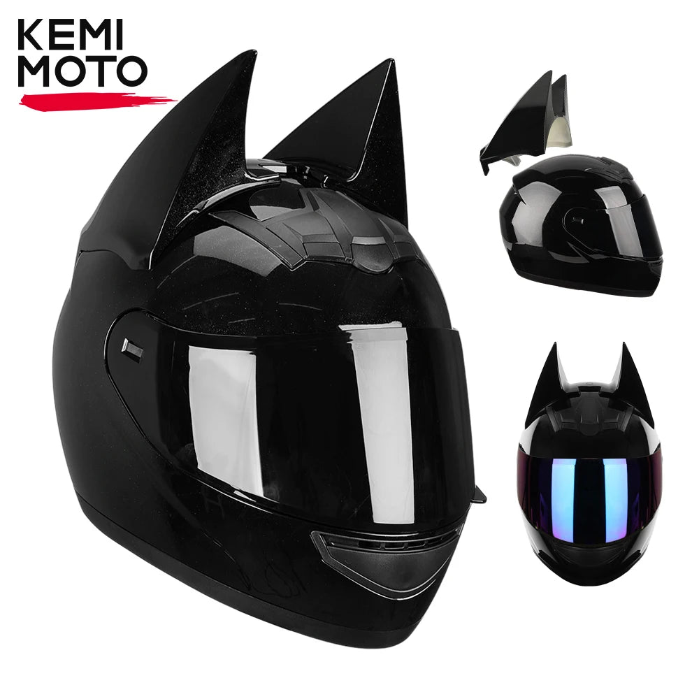 Casque de Moto Batman Plaque Doré Brillante