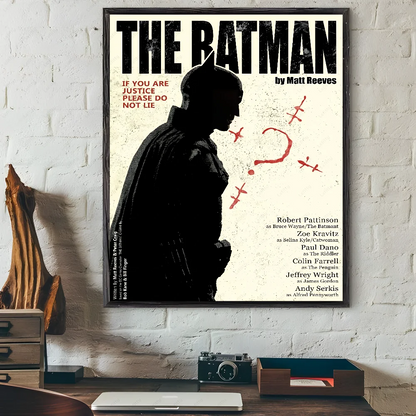 Poster Batman noir et blanc minimaliste