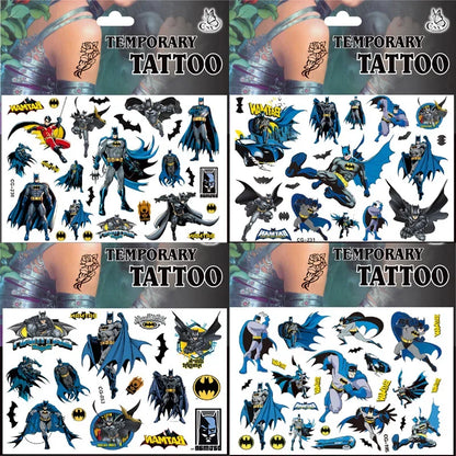 Batman Tattoo Stickers Waterproof Cute Sticker Funny Anime Birthday Party Supplies Decoration For Kids Women Men Gift