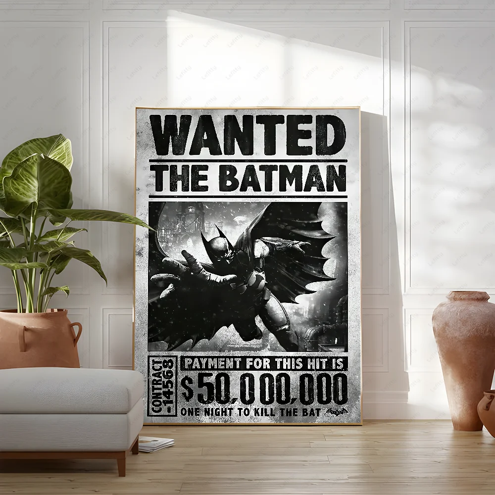 Poster Batman noir et blanc minimaliste