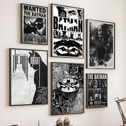 Poster Batman noir et blanc minimaliste