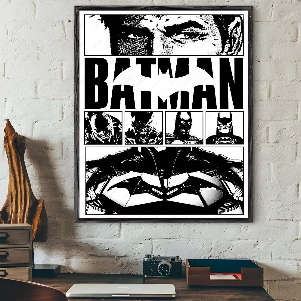 Poster Batman noir et blanc minimaliste