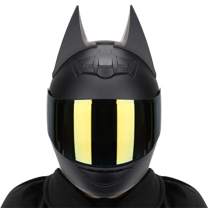 Casque de Moto Batman Plaque Doré Brillante