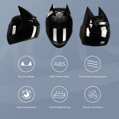 Casque de Moto Batman Plaque Doré Brillante