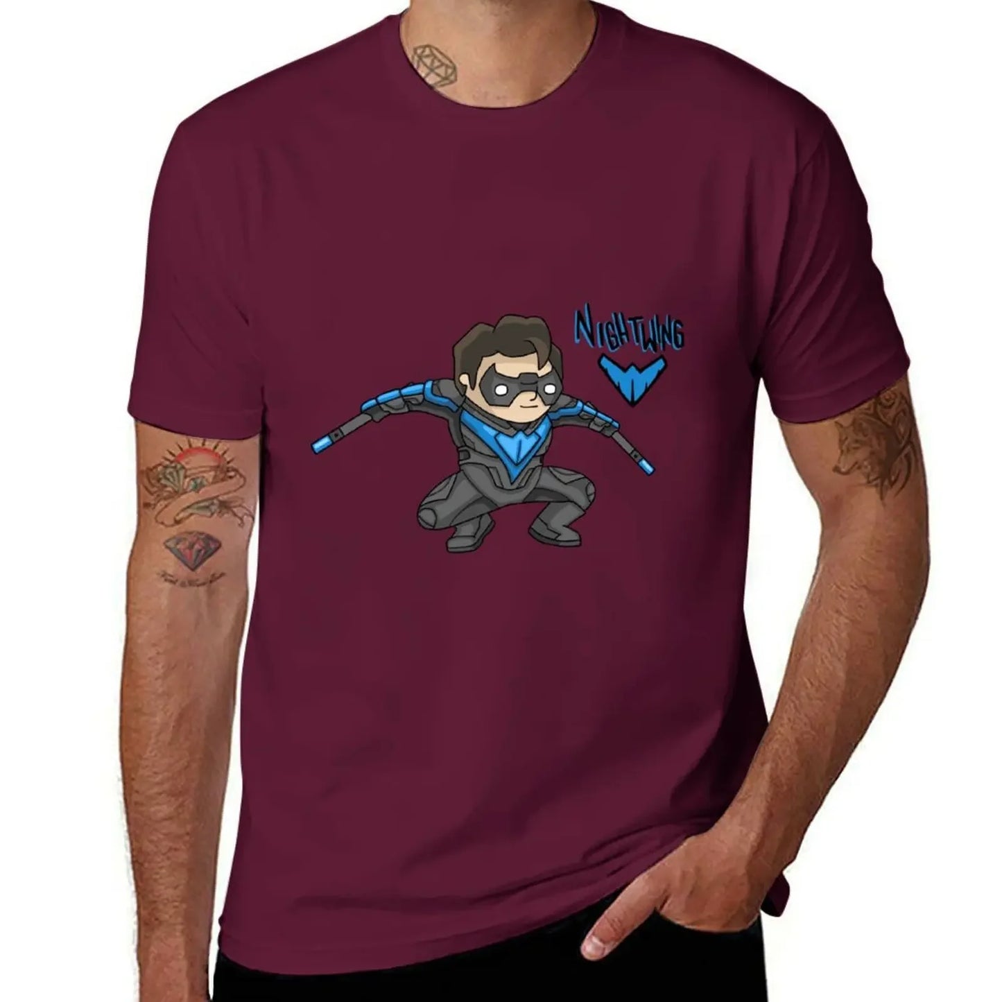 Camiseta de algodón vintage de Nightwing