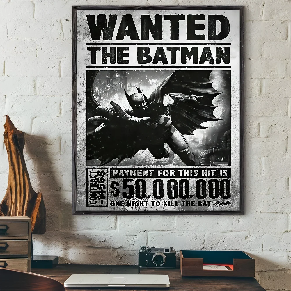 Poster Batman noir et blanc minimaliste