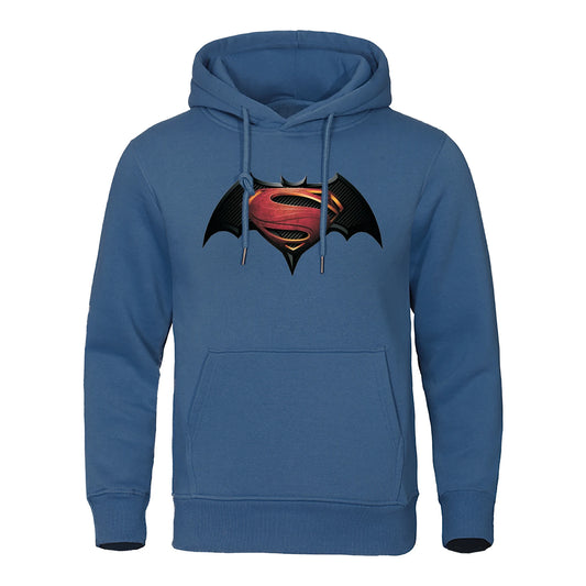 Pull Batman et Superman Bleu