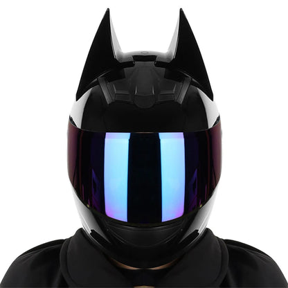 Casque de Moto Batman Plaque Doré Brillante