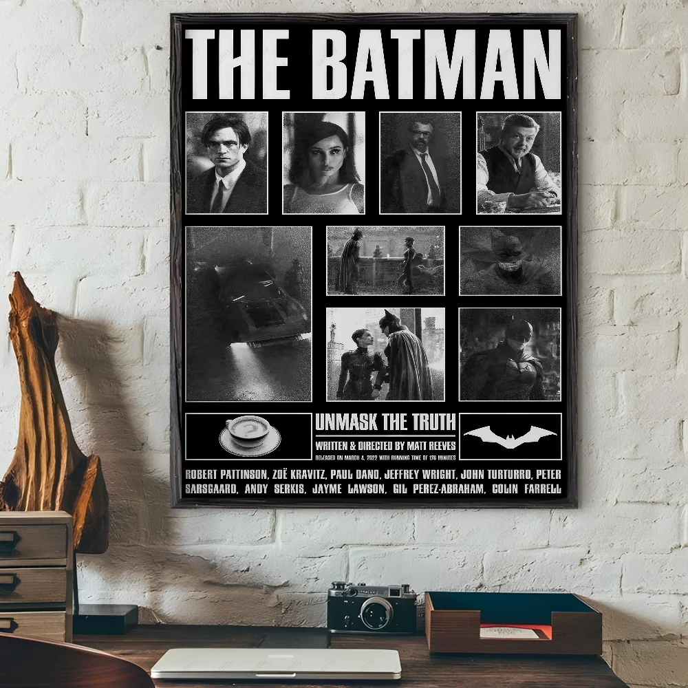 Poster Batman noir et blanc minimaliste