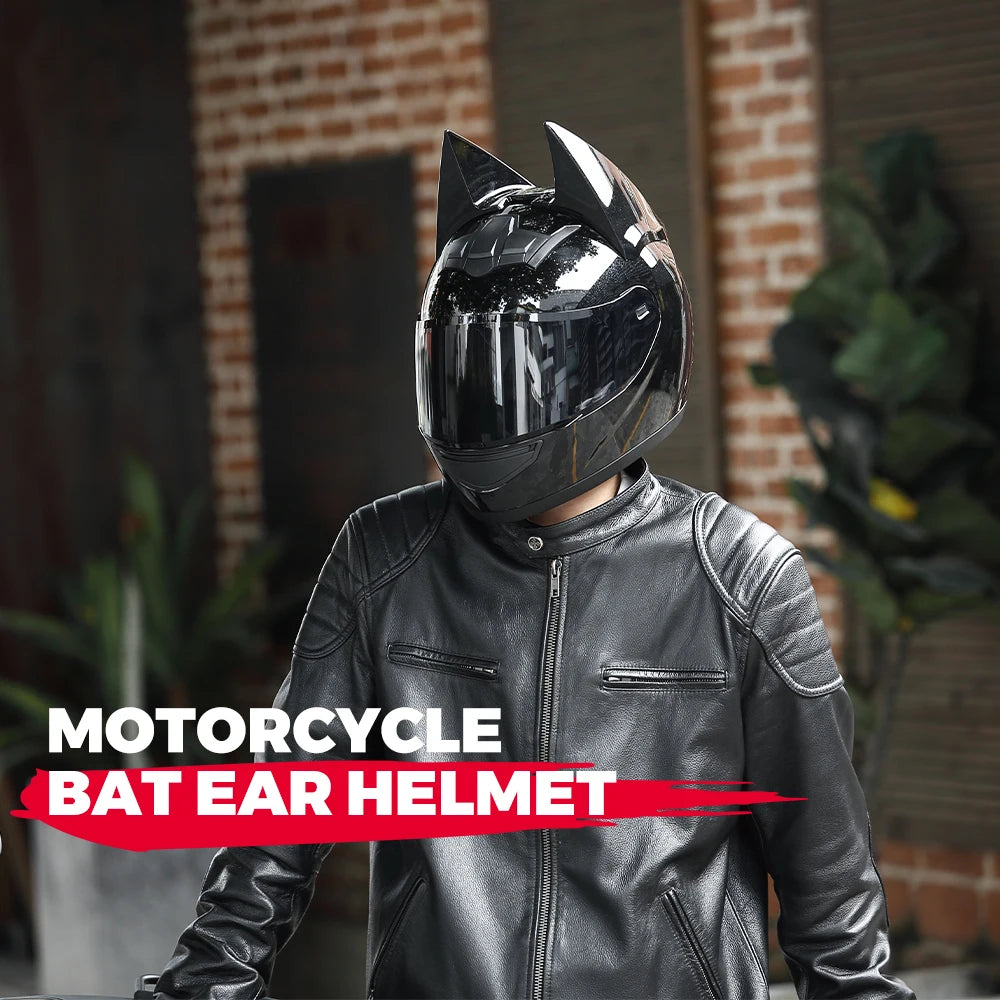 Casque de Moto Batman Plaque Doré Brillante