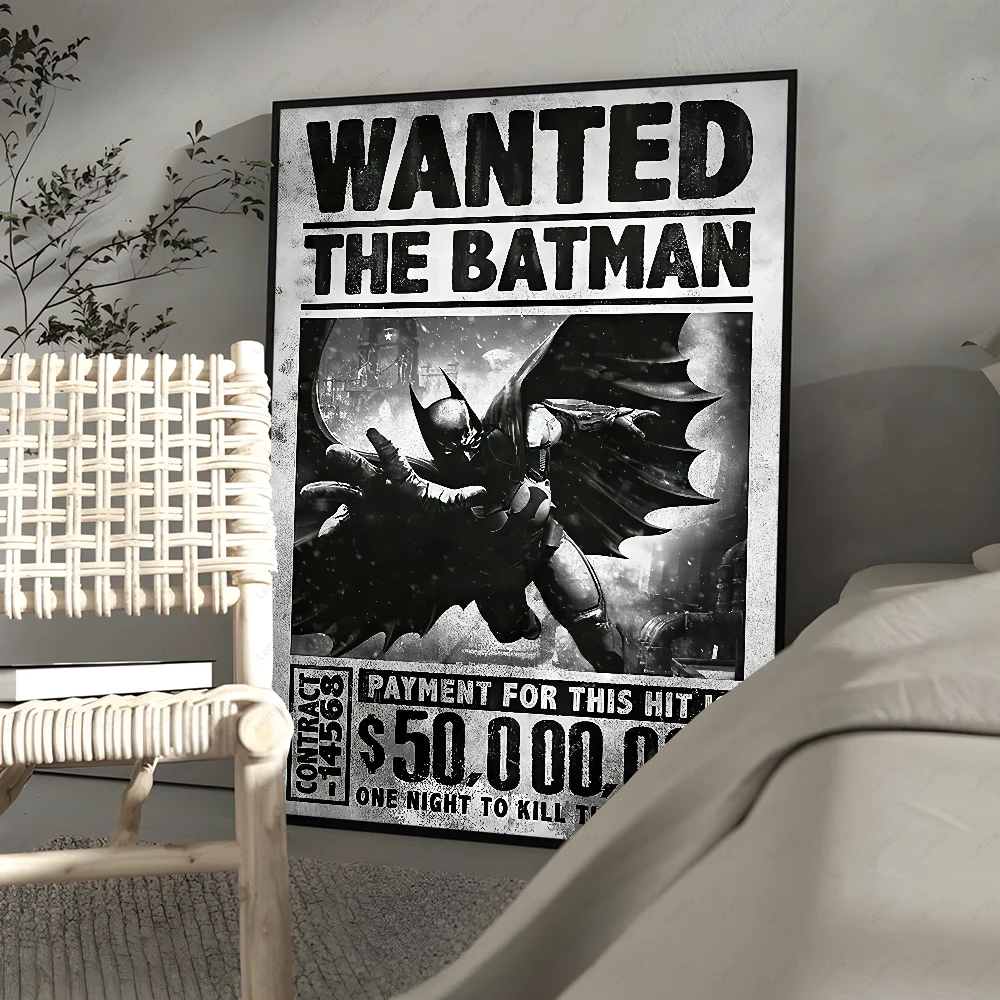 Poster Batman noir et blanc minimaliste