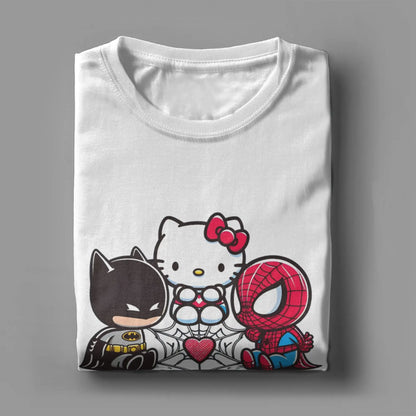 T-Shirt Batman Hello Kitty et Spiderman